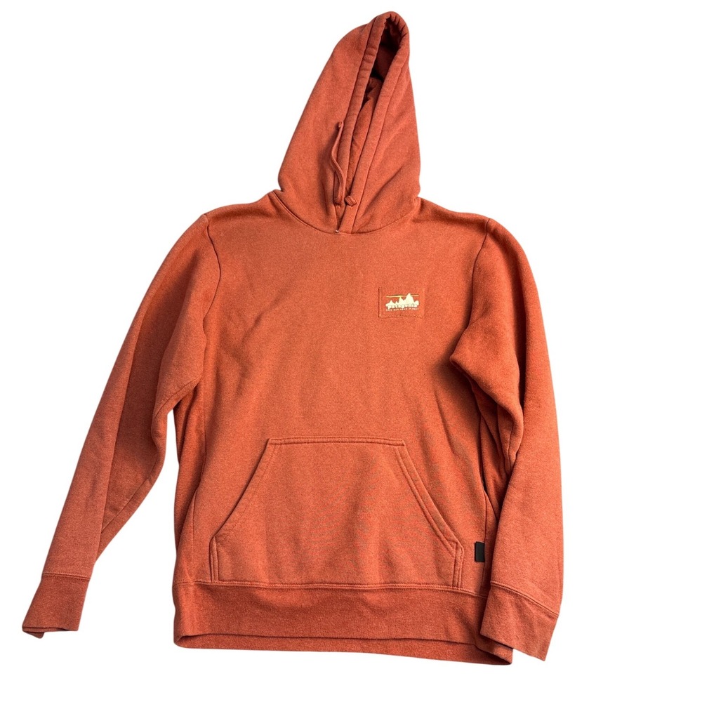 Patagonia Uprisal Hoodie Mens Small Burnt Orange Recycled Fleece Pullover 2606